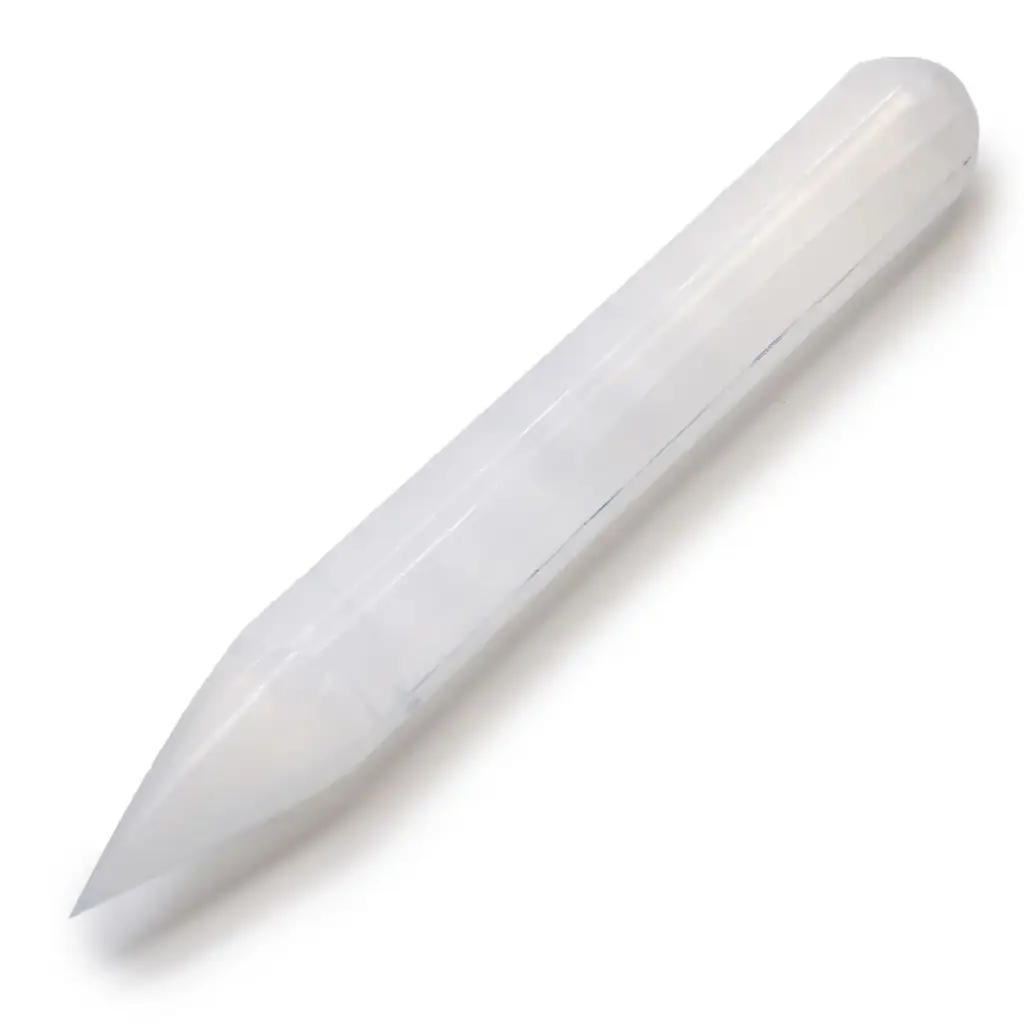 Selenite Wand – 16 cm (Point one End) | www.artisangoods.co.uk