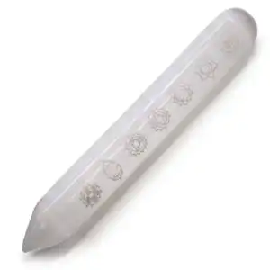 Selenite Wand – 16 cm (Point one End) 7 Chakra | www.artisangoods.co.uk 1