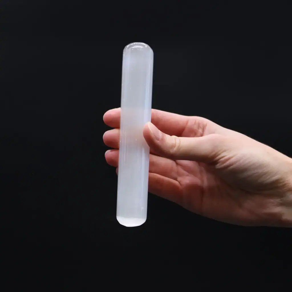Selenite Wand – 16 cm (Round Both Ends) | www.artisangoods.co.uk 3