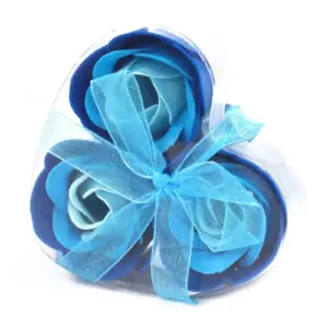 Set of 3 Soap Flower Heart Box – Lavender Roses | www.artisangoods.co.uk 4