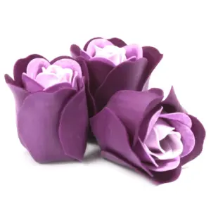 Set of 3 Soap Flower Heart Box – Lavender Roses | www.artisangoods.co.uk 3
