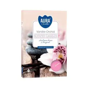 Set of 6 Scented Tealights – Vanilla & Orchid | www.artisangoods.co.uk 1