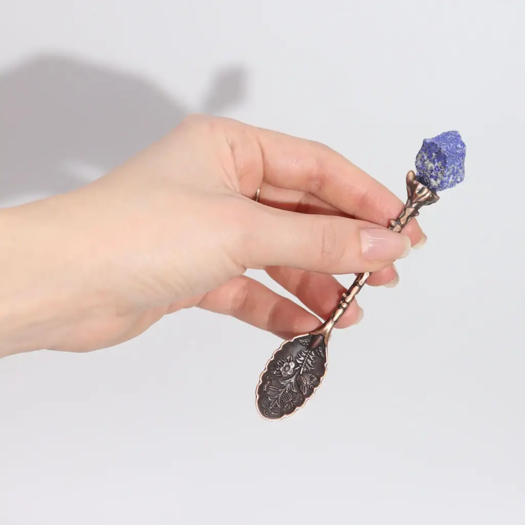 Set of 7 Bronze Gemstone Crystal Witch Spoons | www.artisangoods.co.uk 2