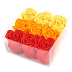 Set of 9 Soap Flower Box – Peach Roses | www.artisangoods.co.uk 4