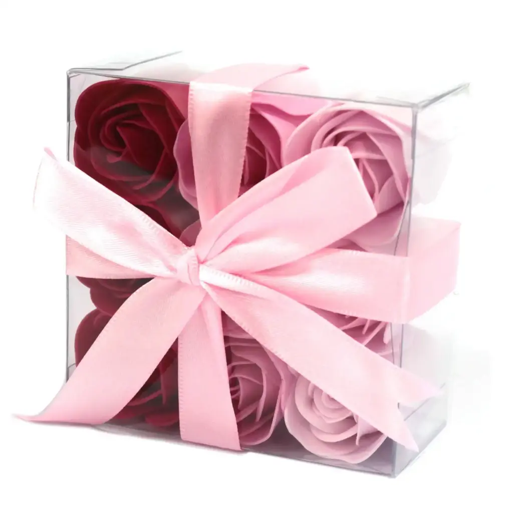 Set of 9 Soap Flowers – Pink  Roses | www.artisangoods.co.uk