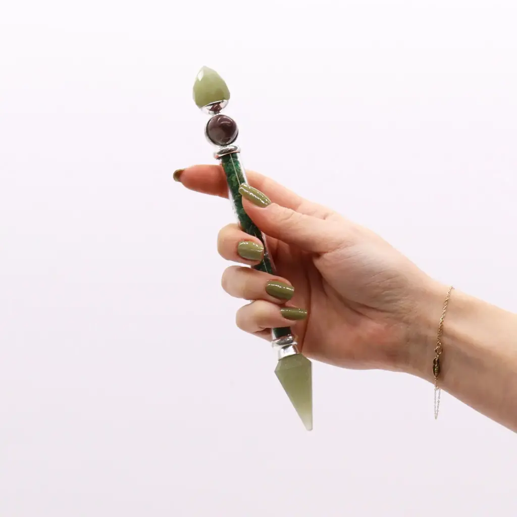 Shiva Lingam Magic Wand – Green Adventurine – Happiness | www.artisangoods.co.uk 3