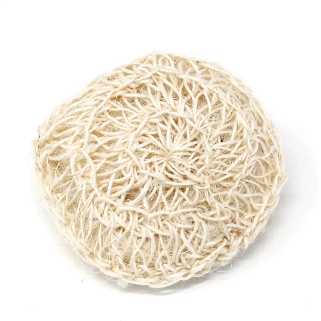 Sisal Sponge and Scrub – Soft Round Exfoliating Cushion | www.artisangoods.co.uk