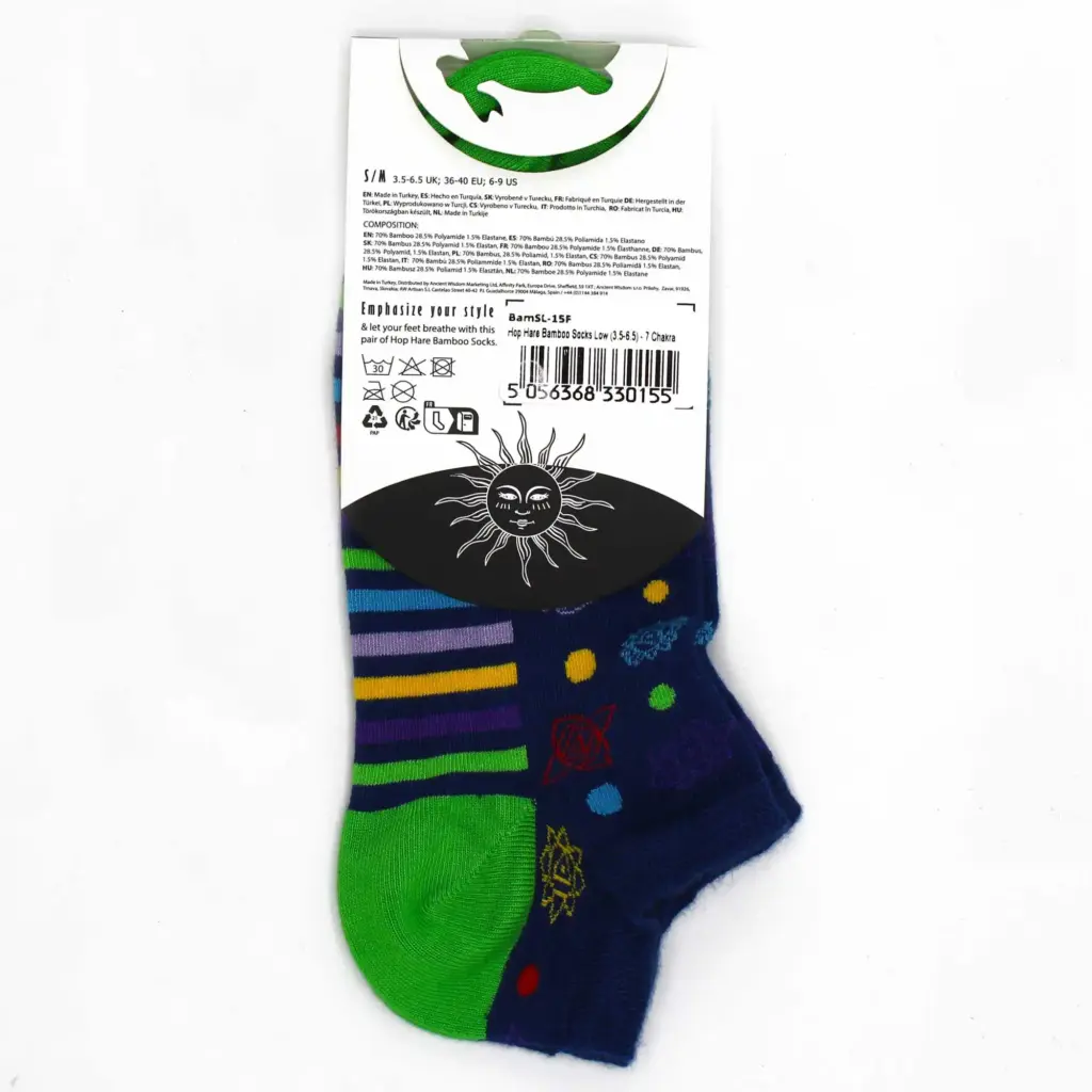 S/M Hop Hare Bamboo Socks Low (3.5-6.5) – 7 Chakra | www.artisangoods.co.uk 4