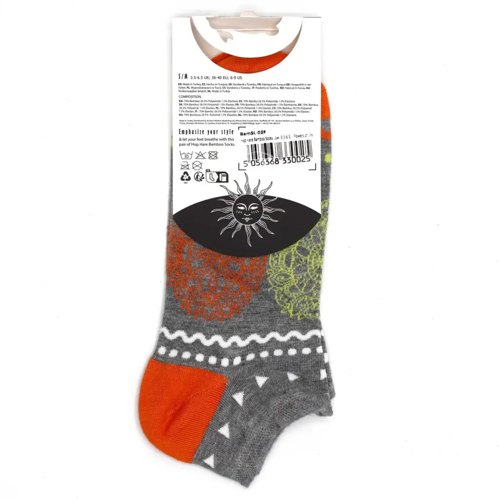 S/M Hop Hare Bamboo Socks Low (3.5-6.5) – Flowers of Life | www.artisangoods.co.uk 4
