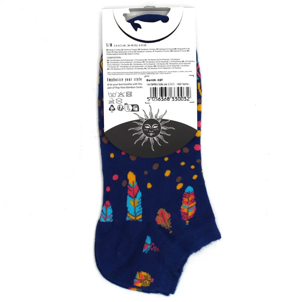 S/M Hop Hare Bamboo Socks Low (3.5-6.5) – Indian Feathers | www.artisangoods.co.uk 4