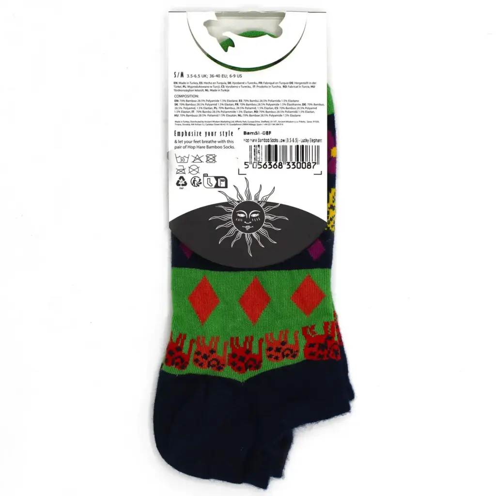 S/M Hop Hare Bamboo Socks Low (3.5-6.5) – Lucky Elephant | www.artisangoods.co.uk 4