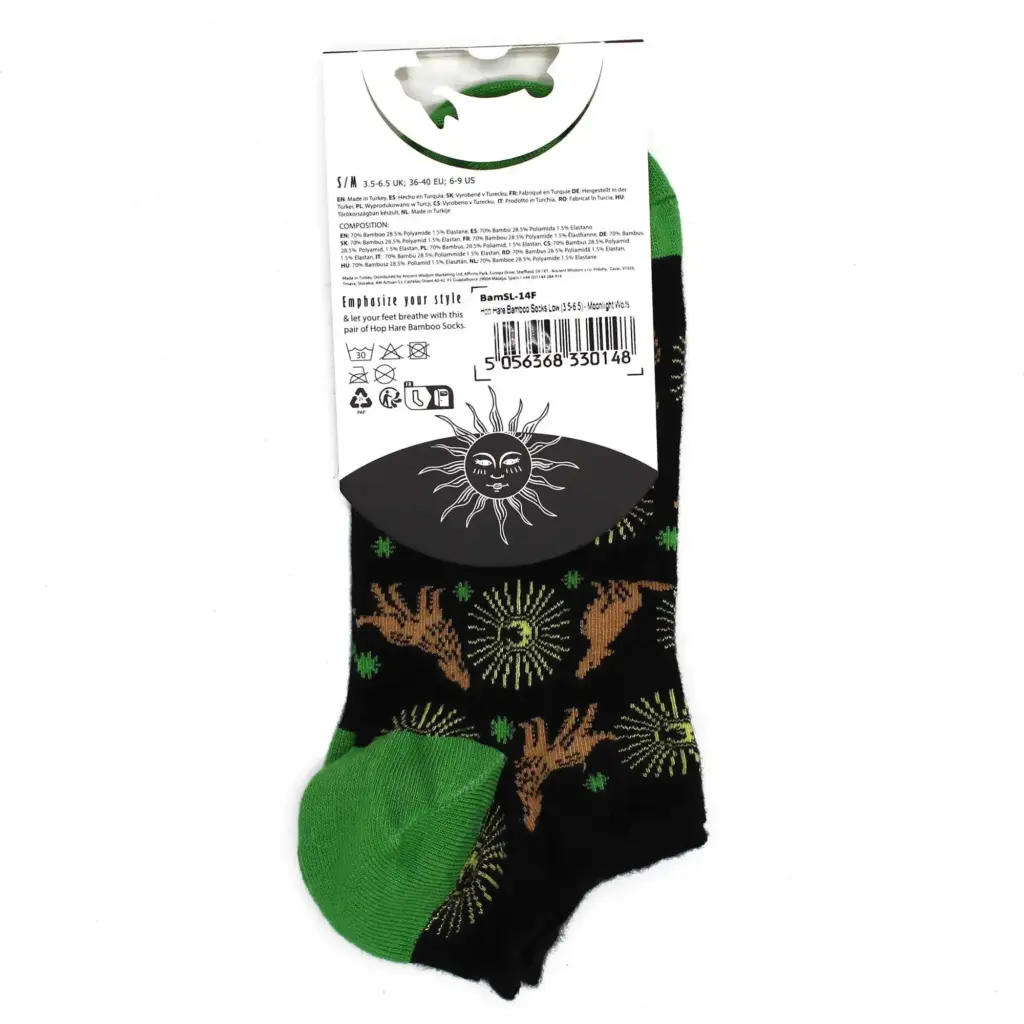 S/M Hop Hare Bamboo Socks Low (3.5-6.5) – Moonlight Wolfs | www.artisangoods.co.uk 4