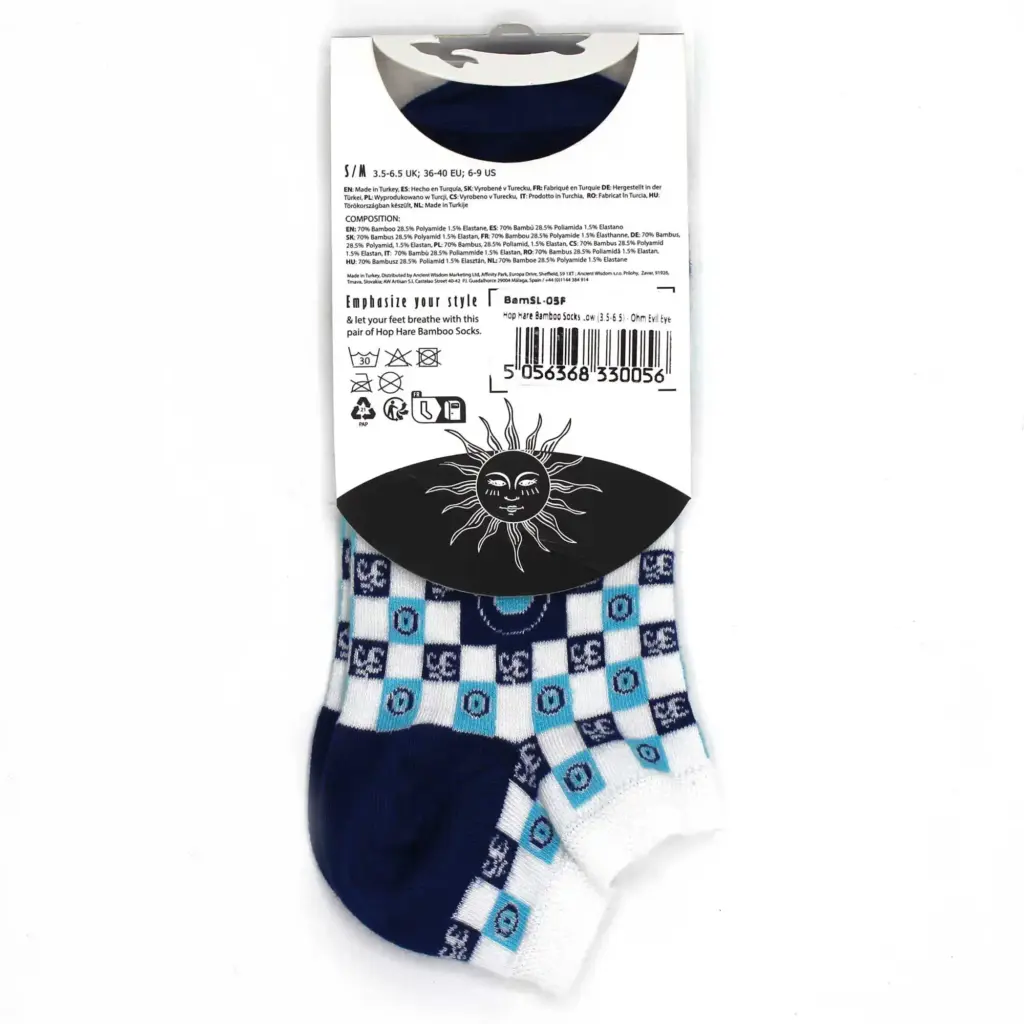 S/M Hop Hare Bamboo Socks Low (3.5-6.5) – Ohm Evil Eye | www.artisangoods.co.uk 4