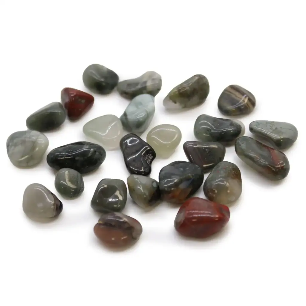 Small African Tumble Stones – Bloodstone – Sephtonite | www.artisangoods.co.uk