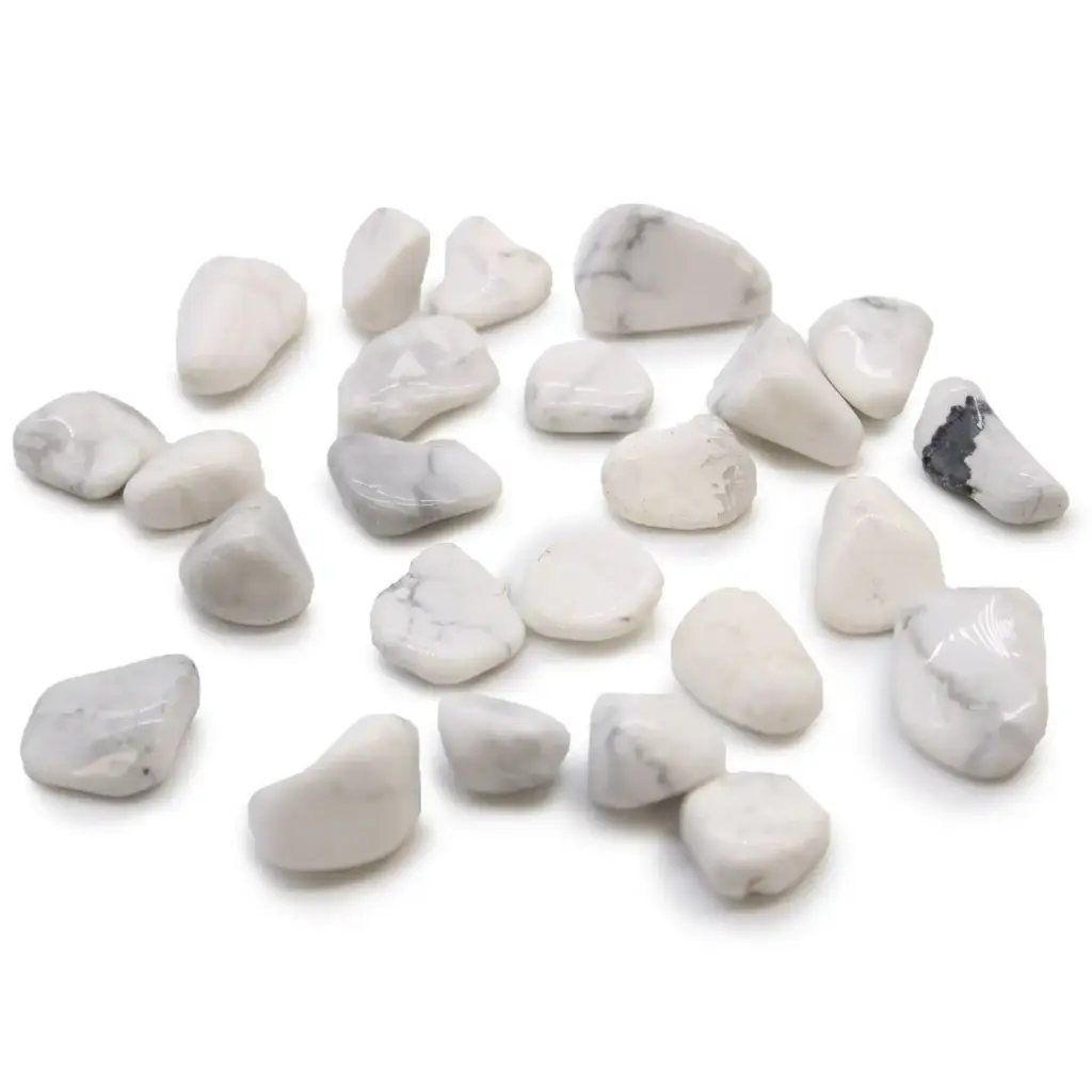 Small African Tumble Stones – White Howlite – Magnesite | www.artisangoods.co.uk