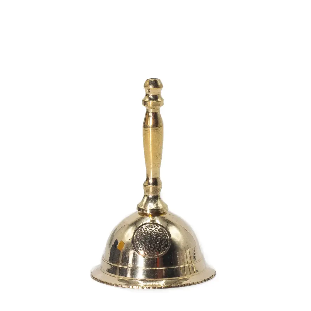 Small Altar Brass Bell – Flower of Life | www.artisangoods.co.uk