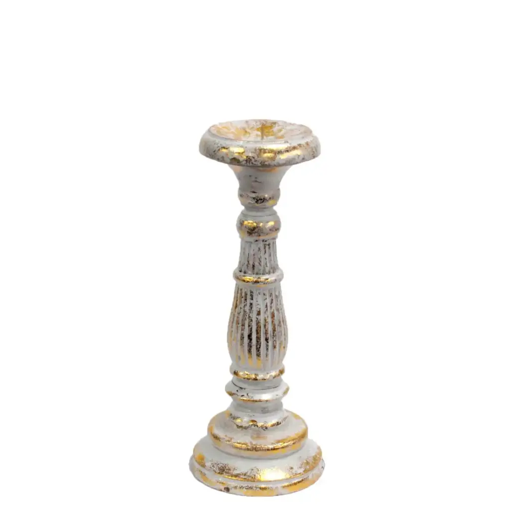 Small Candle Stand – White Gold | www.artisangoods.co.uk
