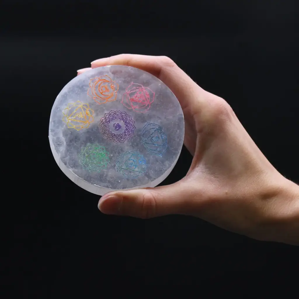 Small Charging Plate 8cm – Chakra Design – colour | www.artisangoods.co.uk 2