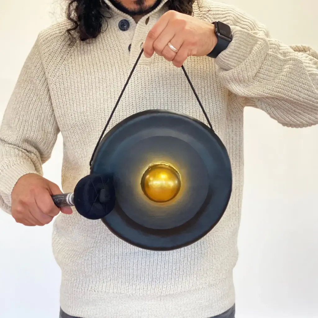 Small Healing Gong in Stand – 25cm – Black | www.artisangoods.co.uk 6