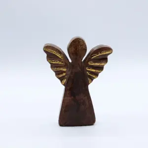Small Mango Wood Angel – Gold Decor | www.artisangoods.co.uk 2