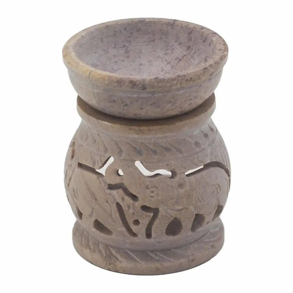 Small Soapstone Oil Burner 8cm – Elephant | www.artisangoods.co.uk