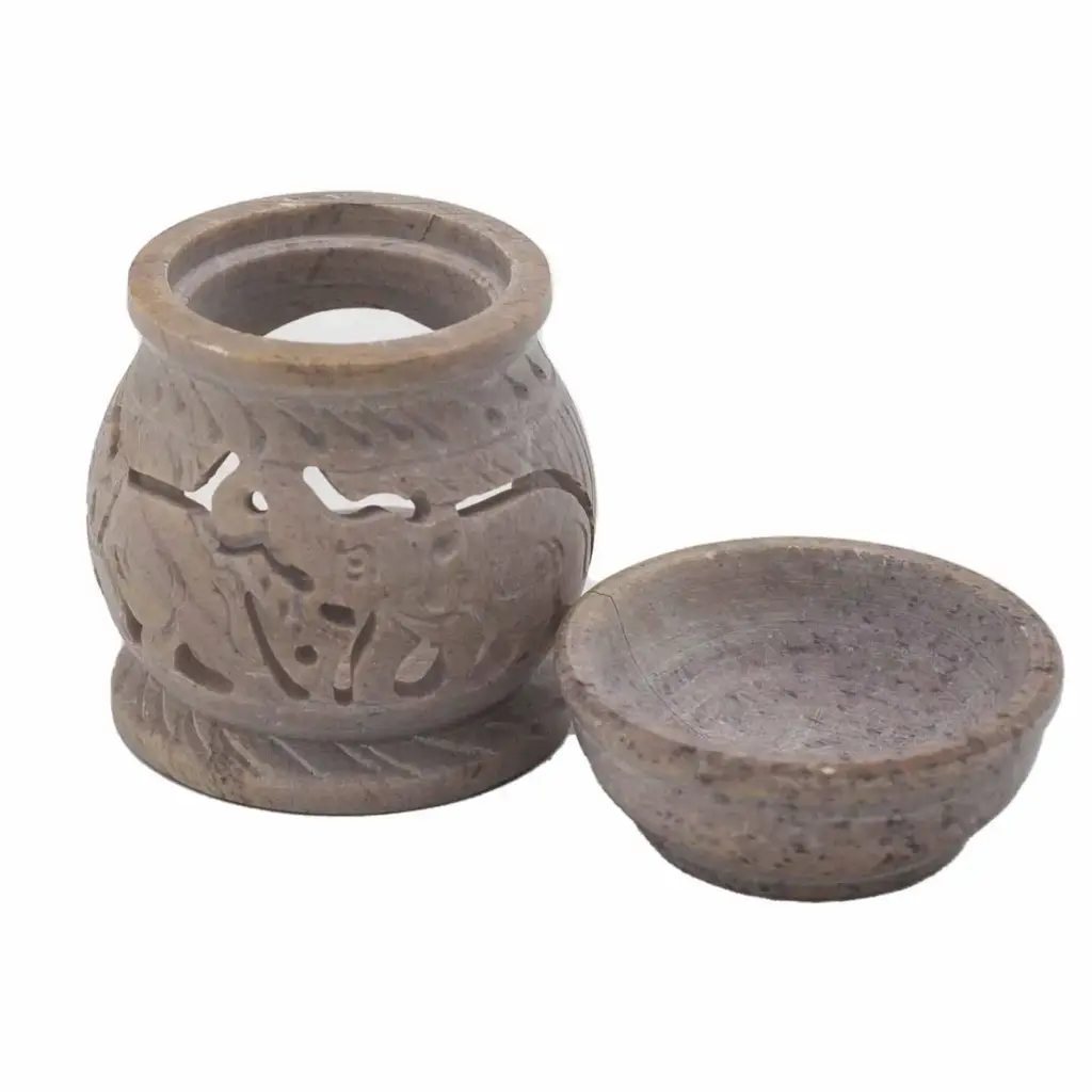 Small Soapstone Oil Burner 8cm – Elephant | www.artisangoods.co.uk 2 Small Soapstone Oil Burner 8cm – Elephant | www.artisangoods.co.uk 2
