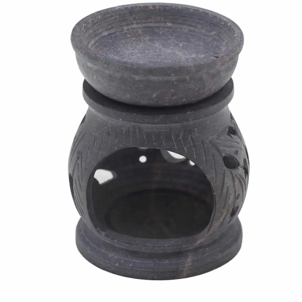 Small Soapstone Oil Burner 8cm – Om | www.artisangoods.co.uk 2 Small Soapstone Oil Burner 8cm – Om | www.artisangoods.co.uk 2