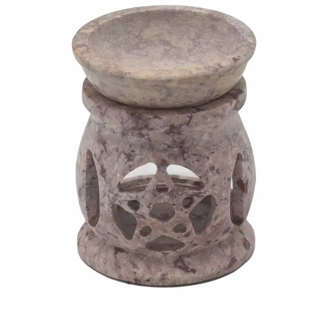 Small Soapstone Oil Burner 8cm – Three Moon Pentagon | www.artisangoods.co.uk 4 Small Soapstone Oil Burner 8cm – Three Moon Pentagon | www.artisangoods.co.uk 4