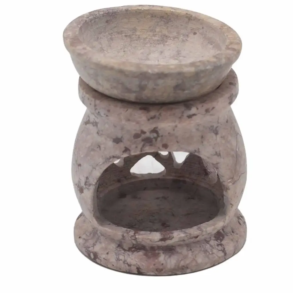 Small Soapstone Oil Burner 8cm – Three Moon Pentagon | www.artisangoods.co.uk 2 Small Soapstone Oil Burner 8cm – Three Moon Pentagon | www.artisangoods.co.uk 2