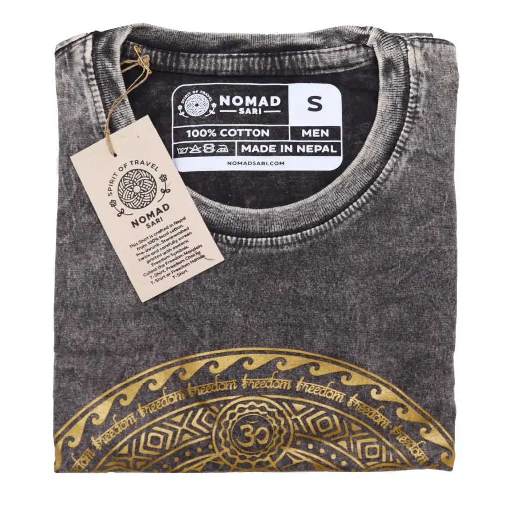 Small Stone Washed T-Shirt – Chakra – Dark Grey | www.artisangoods.co.uk 2