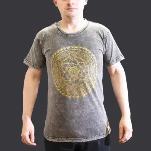 Small Stone Washed T-Shirt – Chakra – Dark Grey | www.artisangoods.co.uk 3