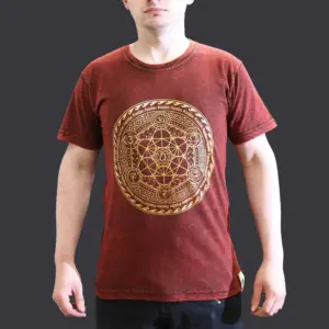 Small Stone Washed T-Shirt – Chakra – Maroon | www.artisangoods.co.uk 3