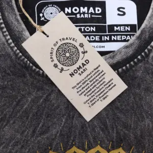 Small Stone Washed T-Shirt – Mandala – Dark Grey | www.artisangoods.co.uk 3