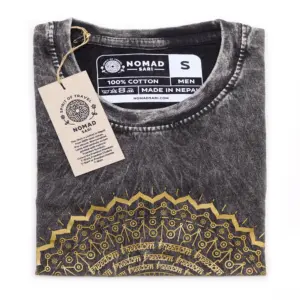 Small Stone Washed T-Shirt – Mandala – Dark Grey | www.artisangoods.co.uk 2