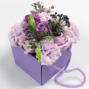 Soap Flower Bouquet – Lavender Rose & Carnation | www.artisangoods.co.uk 4