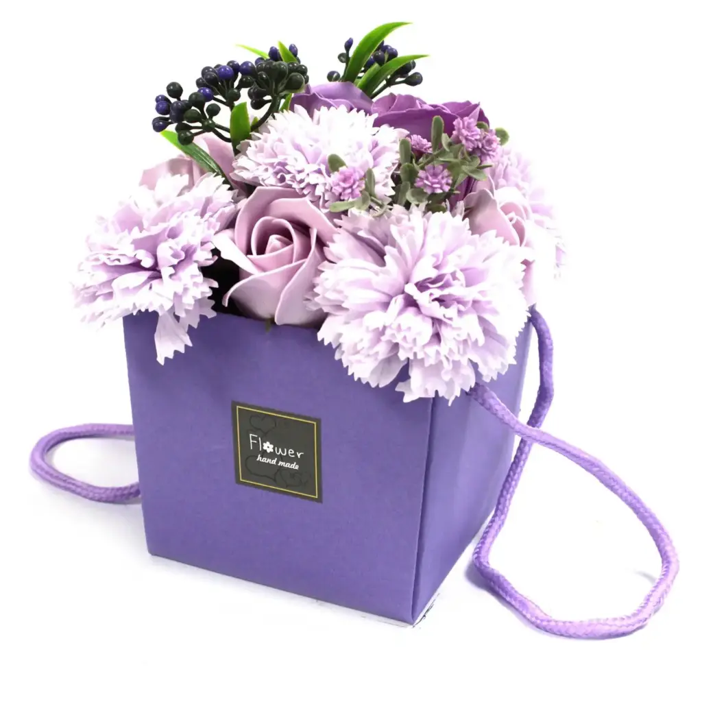 Soap Flower Bouquet – Lavender Rose & Carnation | www.artisangoods.co.uk