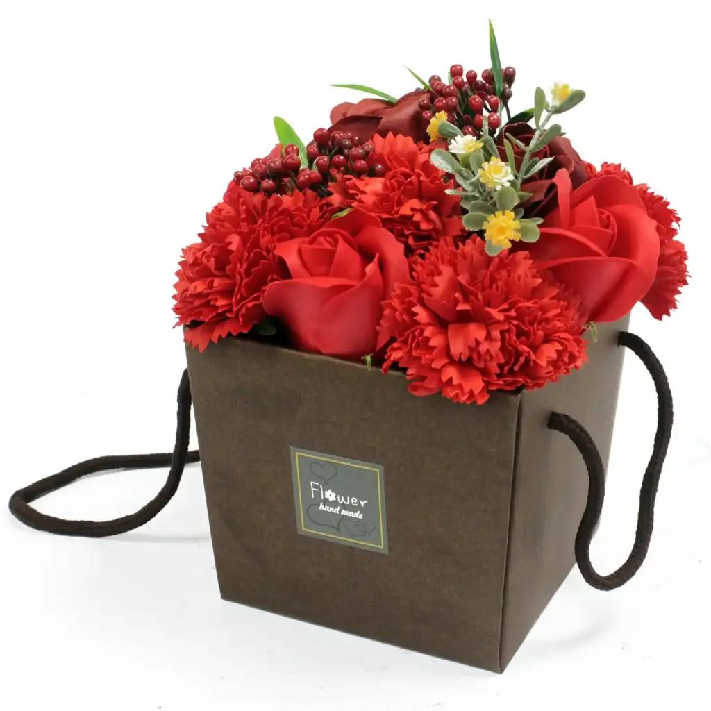 Soap Flower Bouquet – Red Rose & Carnation | www.artisangoods.co.uk