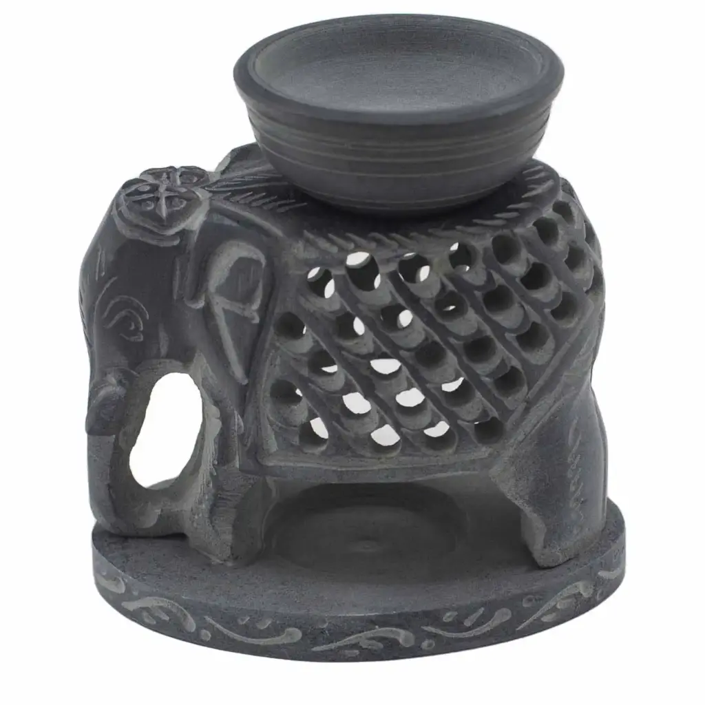 Soapstone Oil Burner 10.5cm – Standing Elephant | www.artisangoods.co.uk 3 Soapstone Oil Burner 10.5cm – Standing Elephant | www.artisangoods.co.uk 3