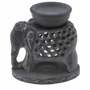Soapstone Oil Burner 10.5cm – Standing Elephant | www.artisangoods.co.uk 3