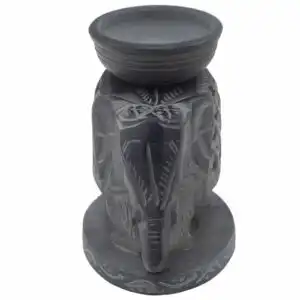 Soapstone Oil Burner 10.5cm – Standing Elephant | www.artisangoods.co.uk 1