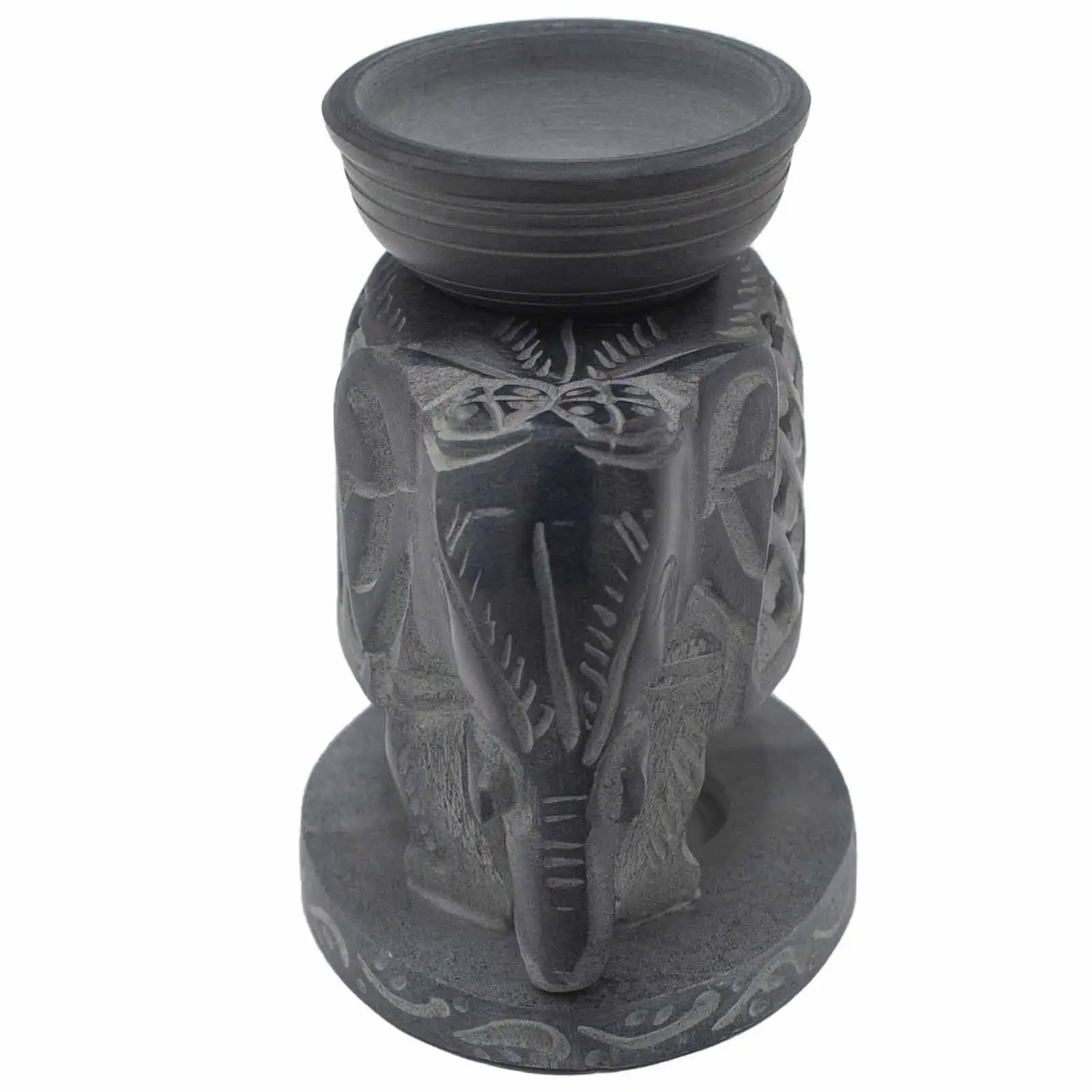 Soapstone Oil Burner 10.5cm – Standing Elephant | www.artisangoods.co.uk 2 Soapstone Oil Burner 10.5cm – Standing Elephant | www.artisangoods.co.uk 1