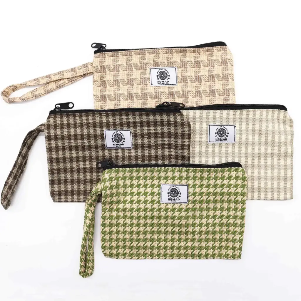 Soft & Natural Handy Gift Pouches & Loop – (assorted materials) -20x13cm | www.artisangoods.co.uk