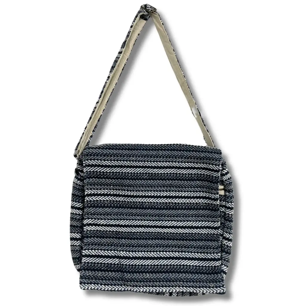 Soft Banjar Laptop Bag – Blue Strips | www.artisangoods.co.uk 2