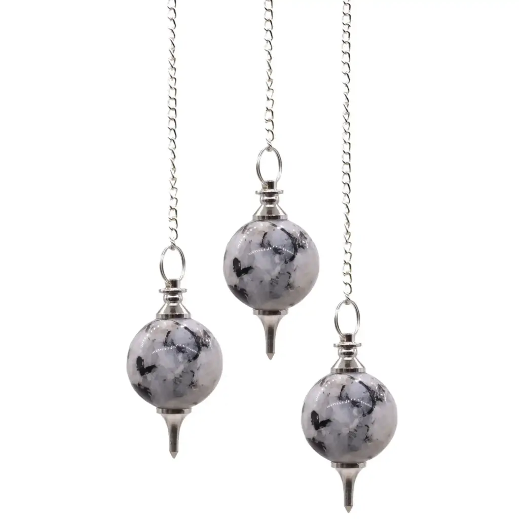 Sphere Pendulums – Rainbow Moonstone | www.artisangoods.co.uk