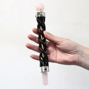 Spiral Carving Healing Wand – Copper Pipe Amethyst | www.artisangoods.co.uk 3
