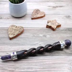 Spiral Carving Healing Wand – Copper Pipe Amethyst | www.artisangoods.co.uk 4
