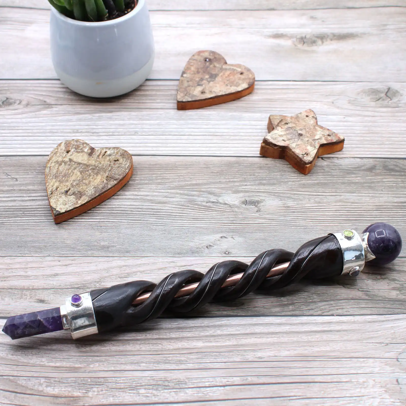 Spiral Carving Healing Wand – Copper Pipe Amethyst | www.artisangoods.co.uk 5 Spiral Carving Healing Wand – Copper Pipe Amethyst | www.artisangoods.co.uk 4