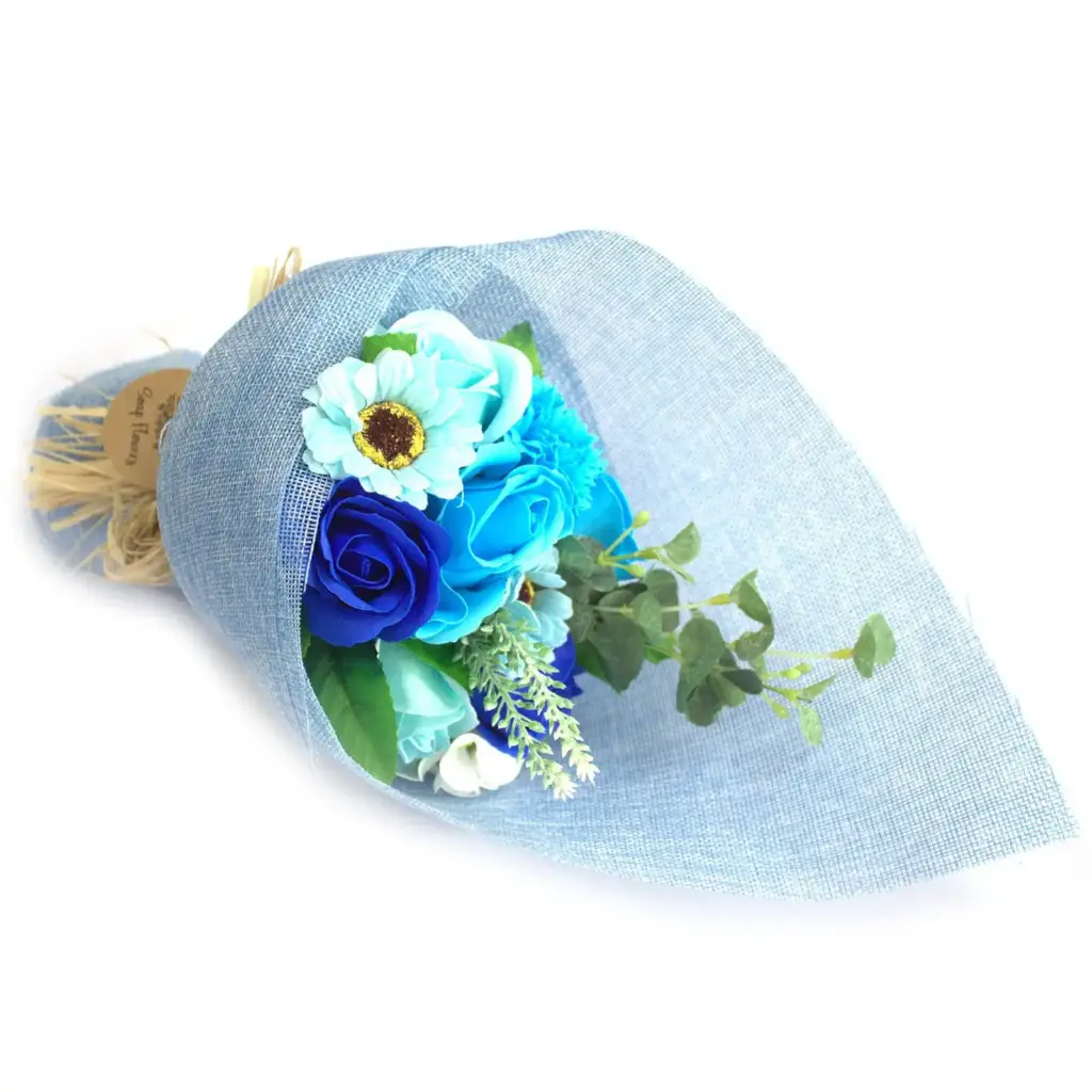 Standing Soap Flower Bouquet – Blue | www.artisangoods.co.uk
