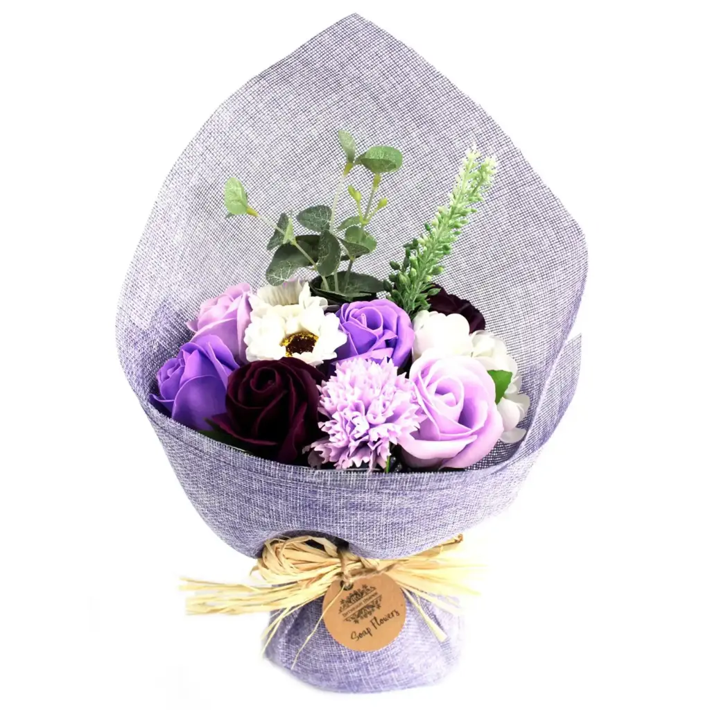 Standing Soap Flower Bouquet – Purple | www.artisangoods.co.uk