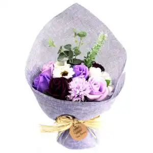 Standing Soap Flower Bouquet – Purple | www.artisangoods.co.uk 1